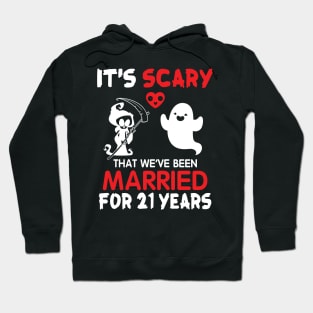 It's Scary That We've Been Married For 21 Years Ghost And Death Couple Husband Wife Since 1999 Hoodie